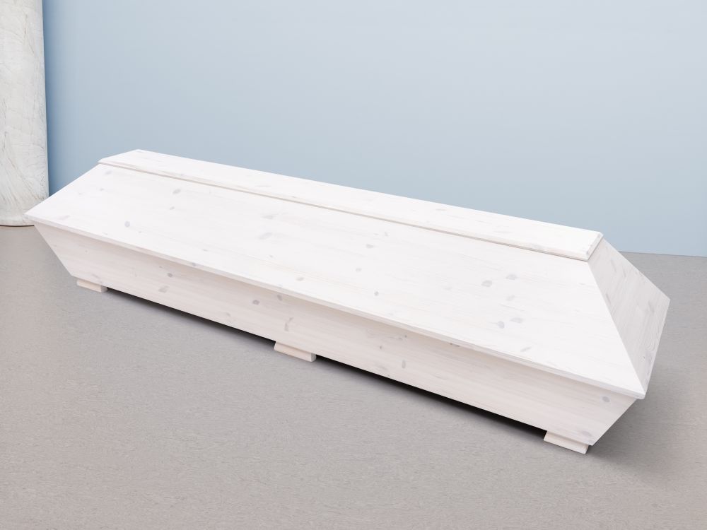 Arkku Pyynikki, karhean kaunis valkokuulto, puun pinta näkyy läpi.